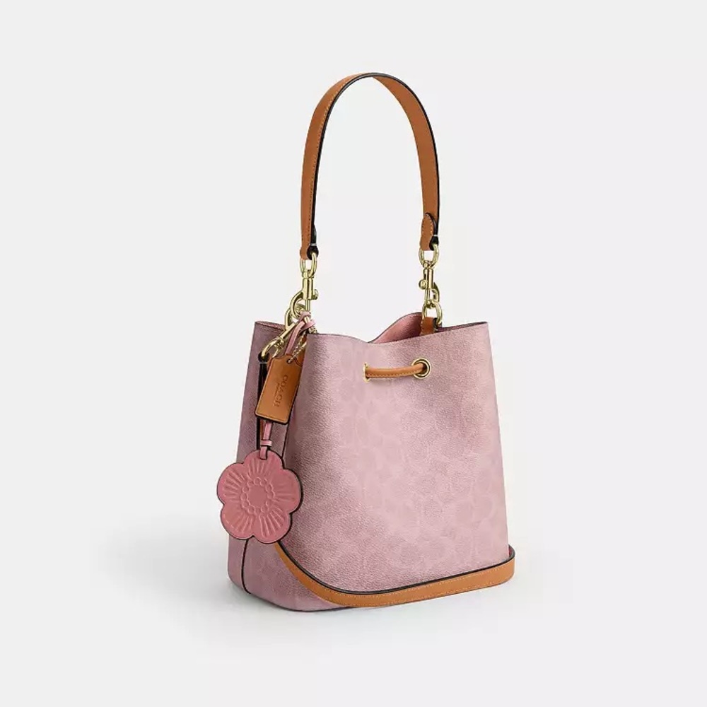 NWT！COACH Rowan Bucket Bag In Signature Canvas With Charms（CEA23）fast shipping - Picture 10 of 15